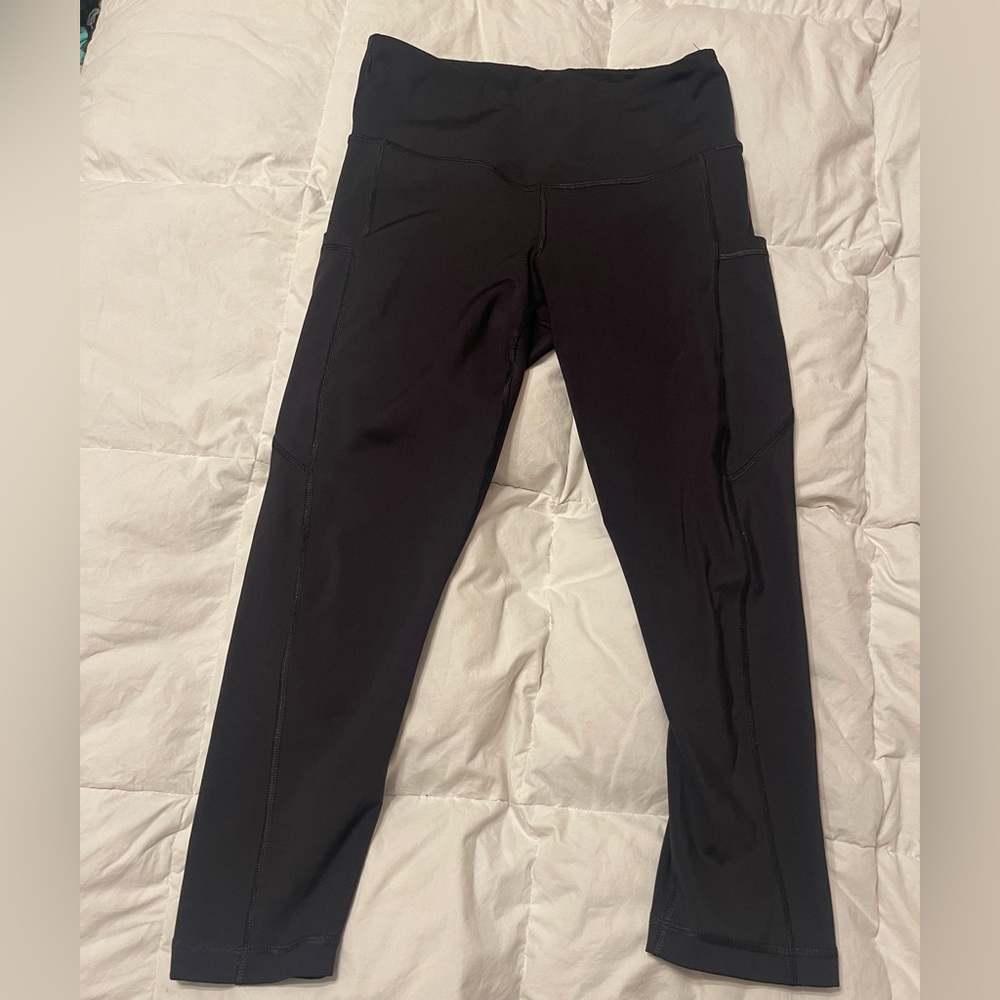 90 degree reflex black capri leggings pocketed size medium